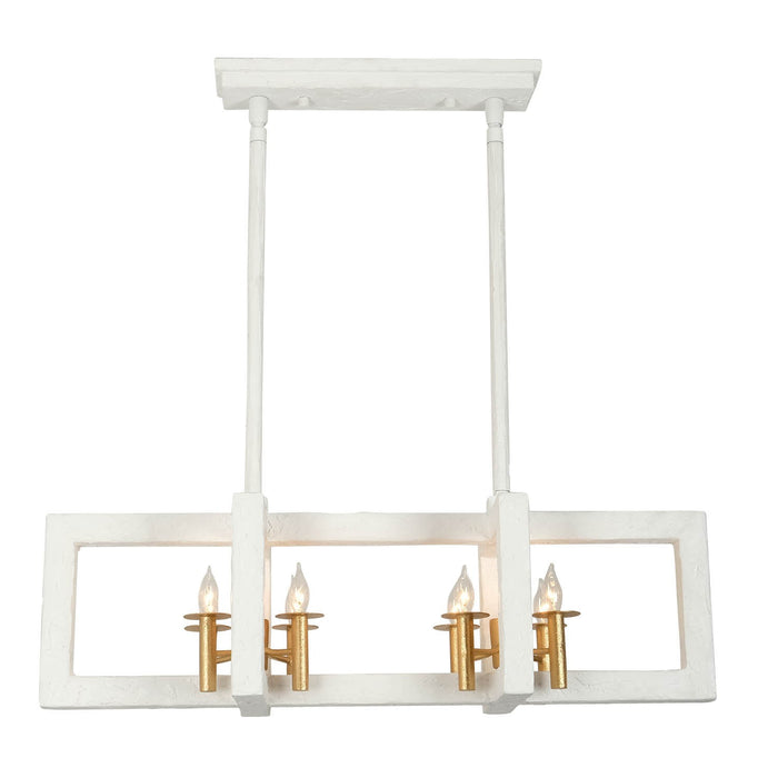 Kalco 522268SGLW Eight Light Island Pendant, Soft Gold and White