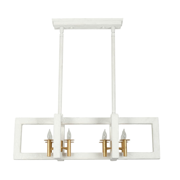 Kalco 522268SGLW Eight Light Island Pendant, Soft Gold and White