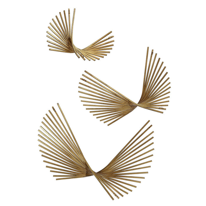 Uttermost 04375 Wall Decor Set/3, Antique Gold Leaf