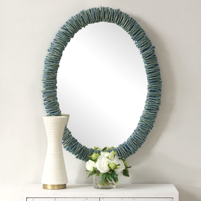 Uttermost 08183 Mirror, Blue Glaze
