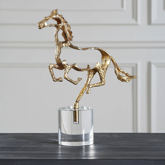 Uttermost 18146 Sculpture, Gold And Poised Atop