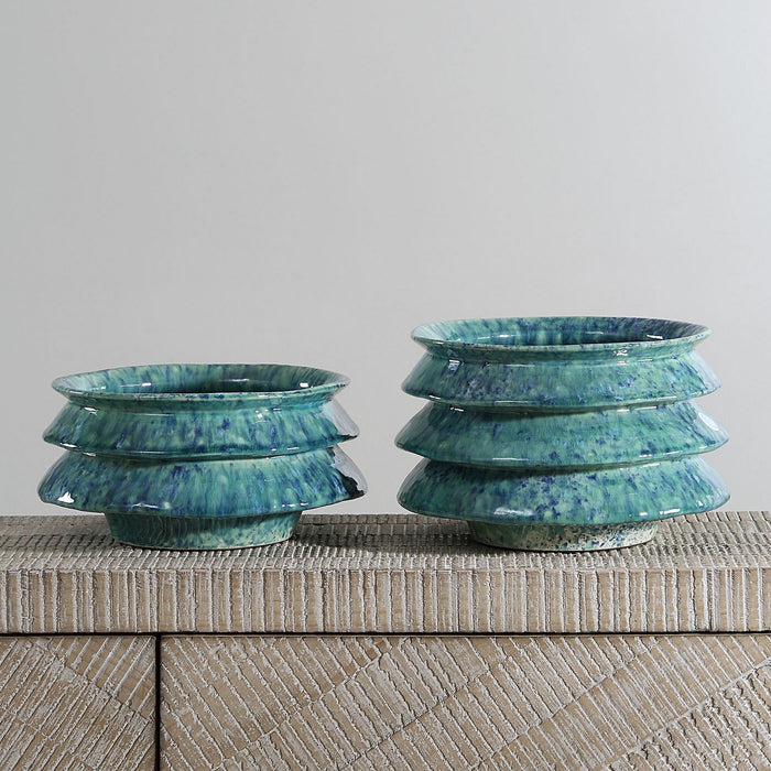 Uttermost 18147 Bowls Set/2, Blue And Green