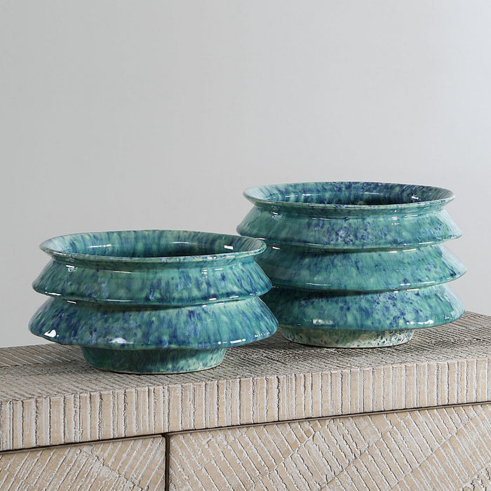 Uttermost 18147 Bowls Set/2, Blue And Green