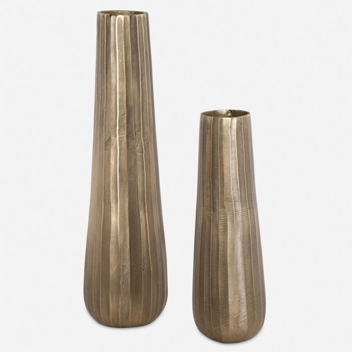 Uttermost 18171 Vases Set/2, Oxidized Antique Gold