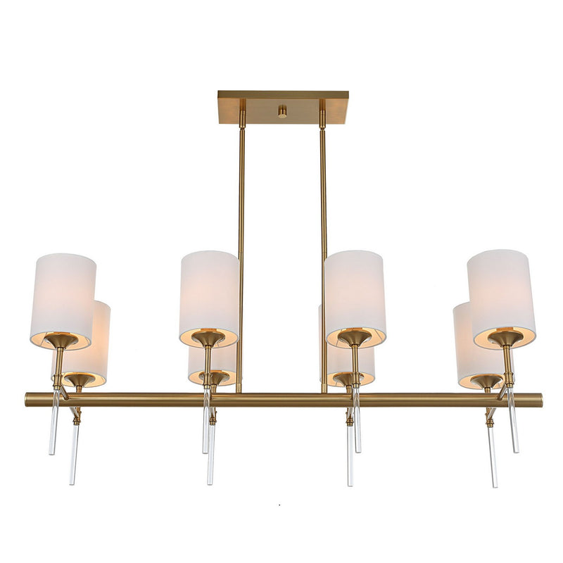 Uttermost 21388 Eight Light Linear Chandelier, Warm Brass