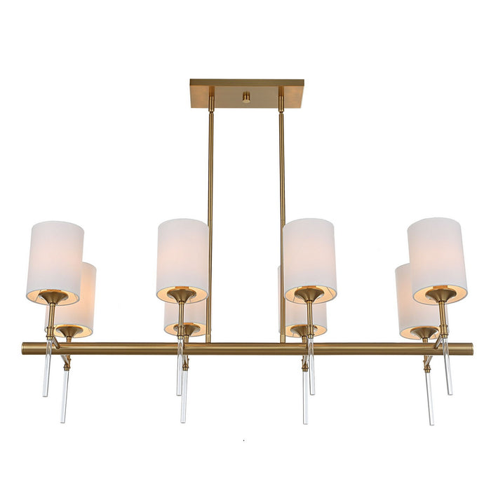 Uttermost 21388 Eight Light Linear Chandelier, Warm Brass