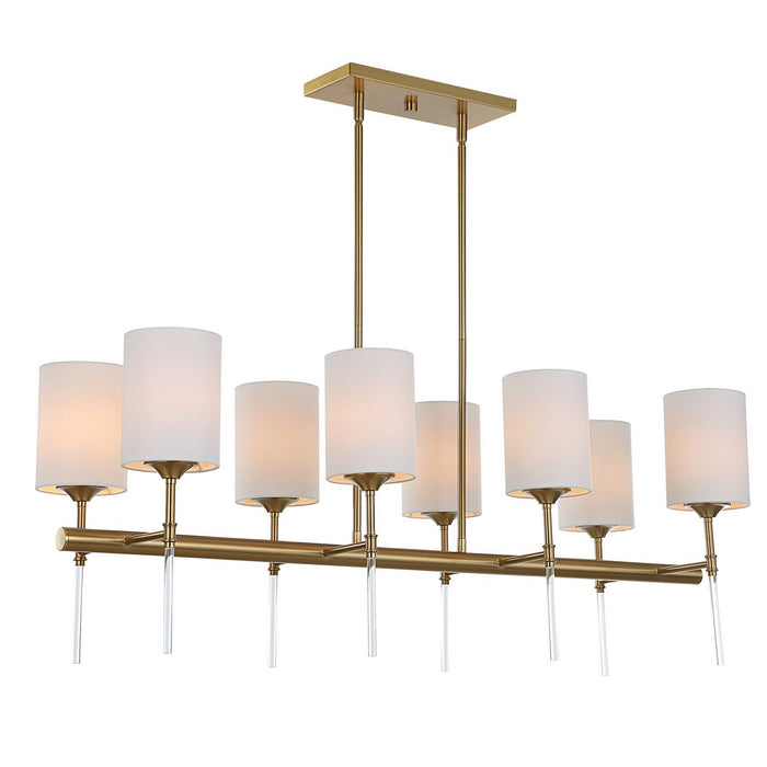 Uttermost 21388 Eight Light Linear Chandelier, Warm Brass