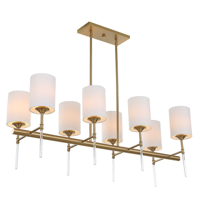 Uttermost 21388 Eight Light Linear Chandelier, Warm Brass