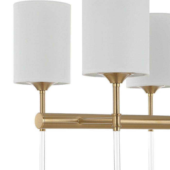Uttermost 21388 Eight Light Linear Chandelier, Warm Brass