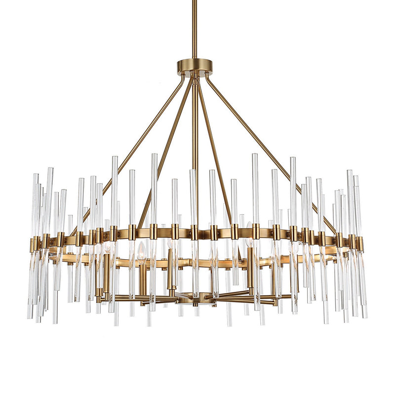 Uttermost 21389 Eight Light Chandelier, Warm Brass