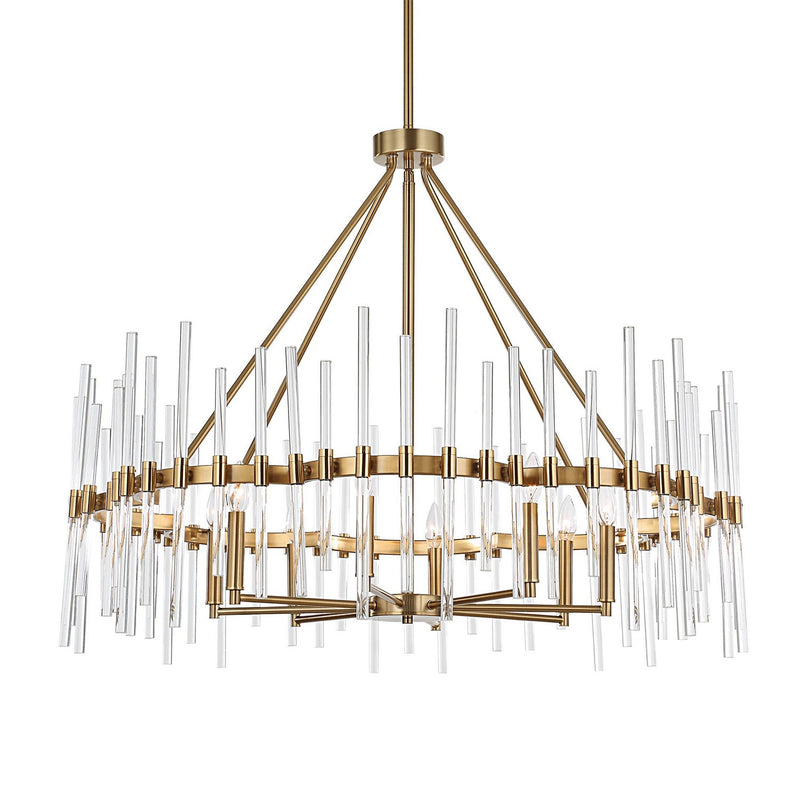 Uttermost 21389 Eight Light Chandelier, Warm Brass