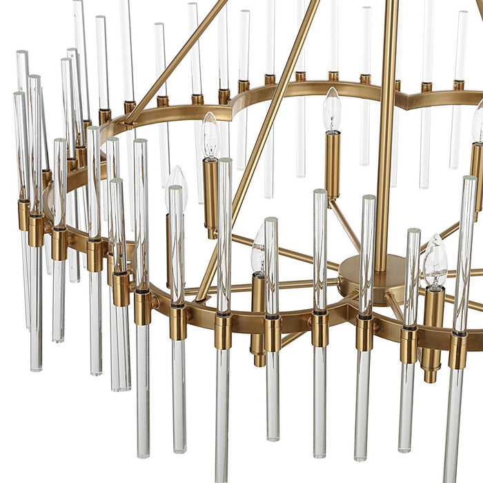Uttermost 21389 Eight Light Chandelier, Warm Brass