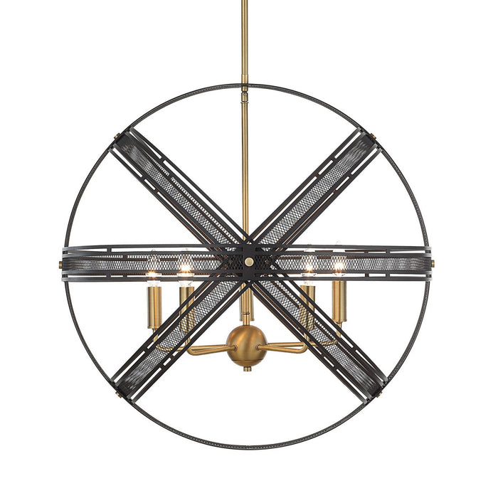 Uttermost 21606 Five Light Pendant, Bronze And Antique Brass