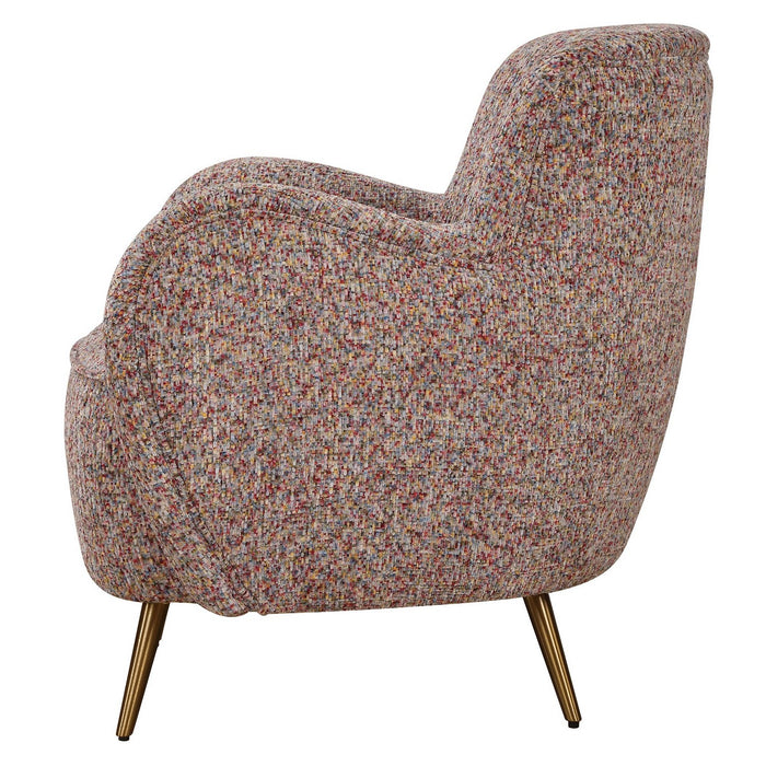 Uttermost 23858 Accent Chair, Brushed Brass