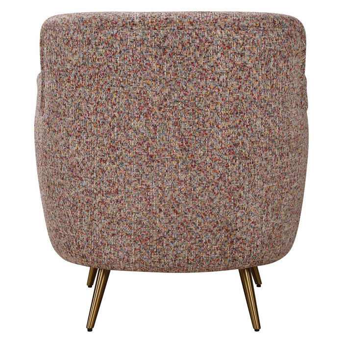 Uttermost 23858 Accent Chair, Brushed Brass