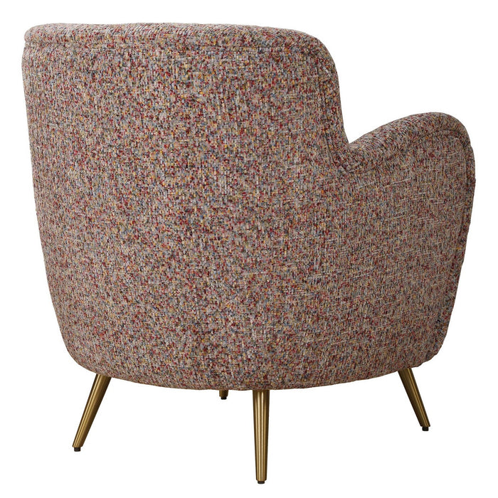 Uttermost 23858 Accent Chair, Brushed Brass