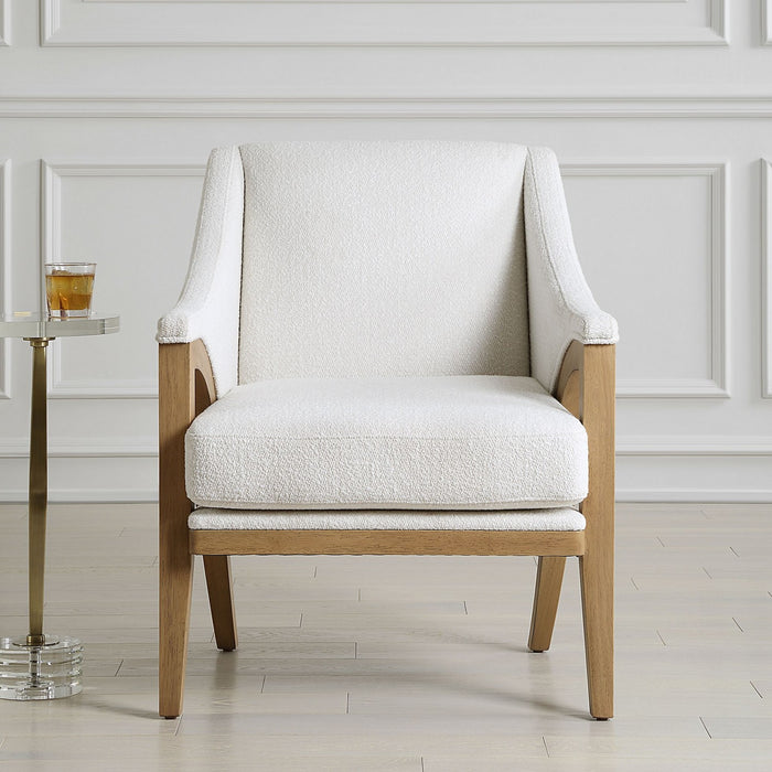 Uttermost 23862 Accent Chair, Solid Oak