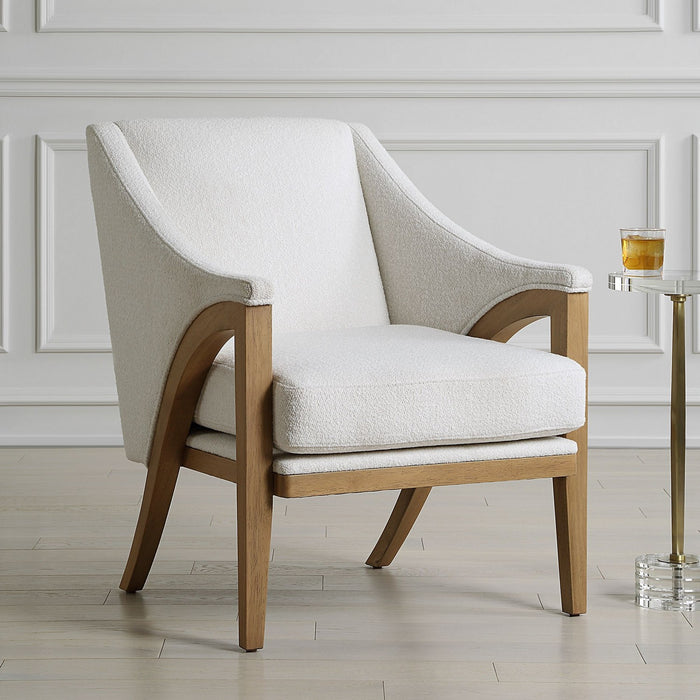 Uttermost 23862 Accent Chair, Solid Oak