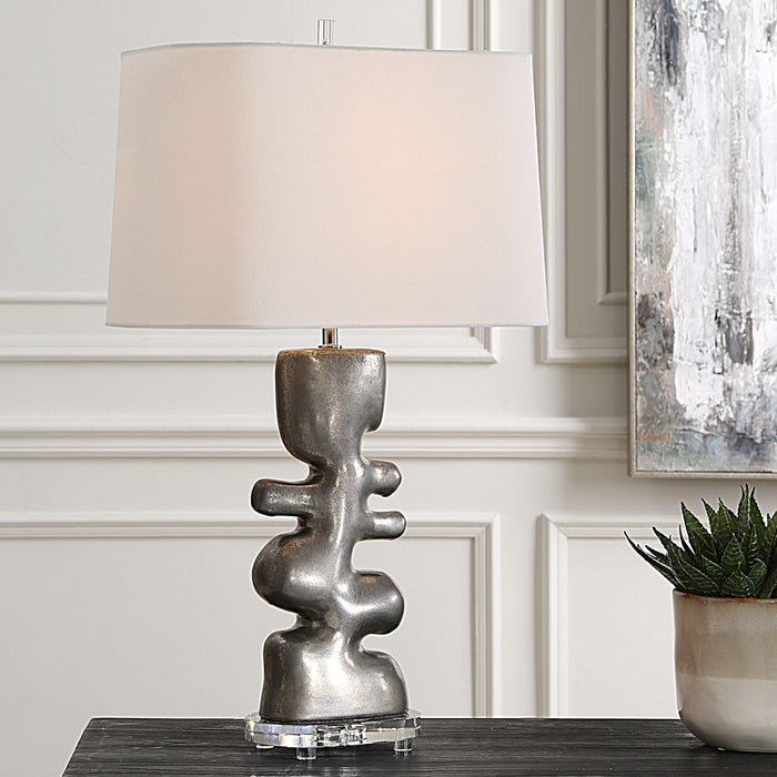 Uttermost 30408-1 One Light Table Lamp, Tarnished Nickel