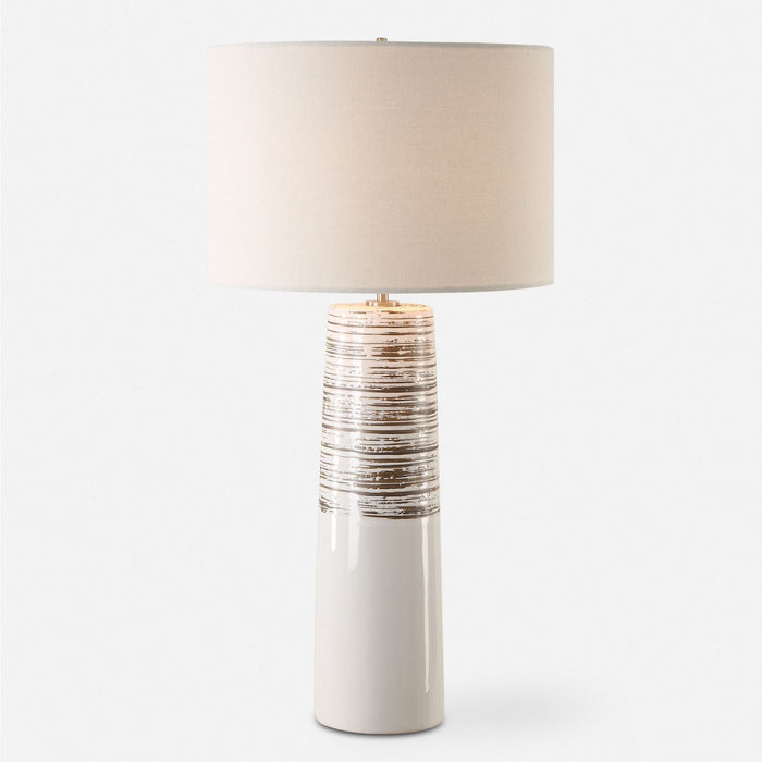 Uttermost 30426 One Light Table Lamp, Brushed Plated Nickel