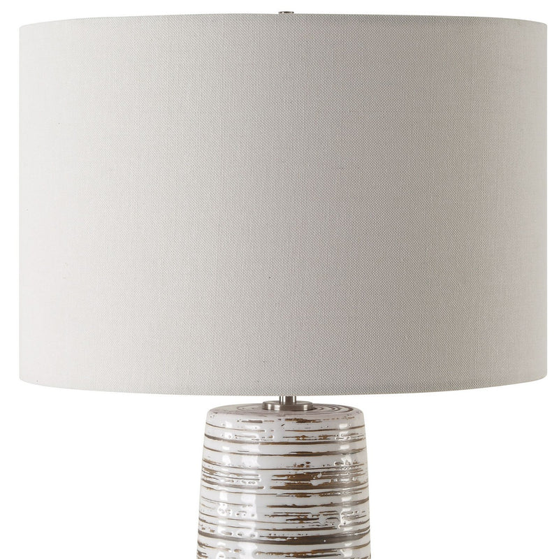 Uttermost 30426 One Light Table Lamp, Brushed Plated Nickel