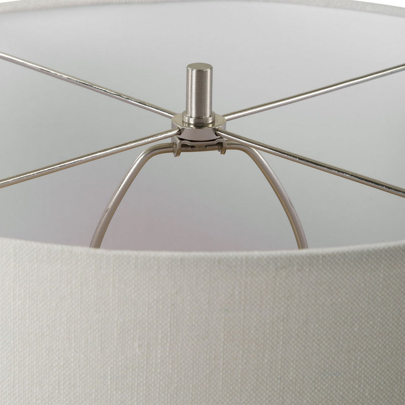 Uttermost 30426 One Light Table Lamp, Brushed Plated Nickel