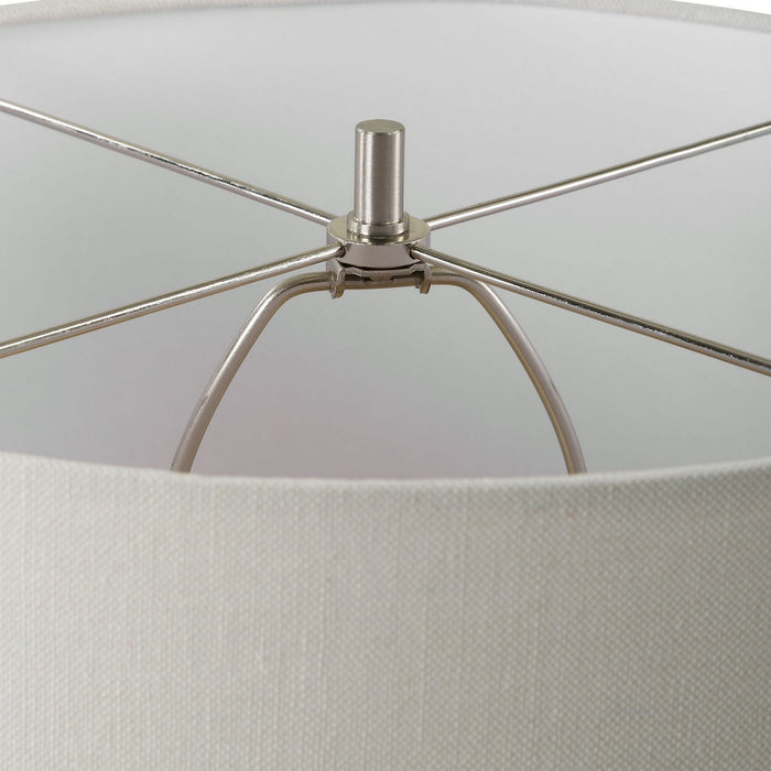 Uttermost 30426 One Light Table Lamp, Brushed Plated Nickel