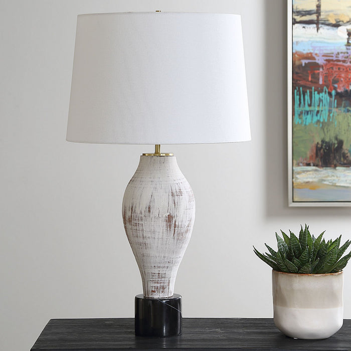 Uttermost 30427 One Light Table Lamp, Plated Brass