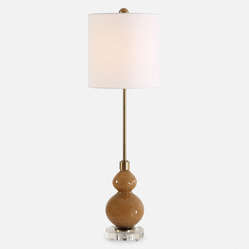 Uttermost 30431-1 One Light Buffet Lamp, Brushed Antique Brass