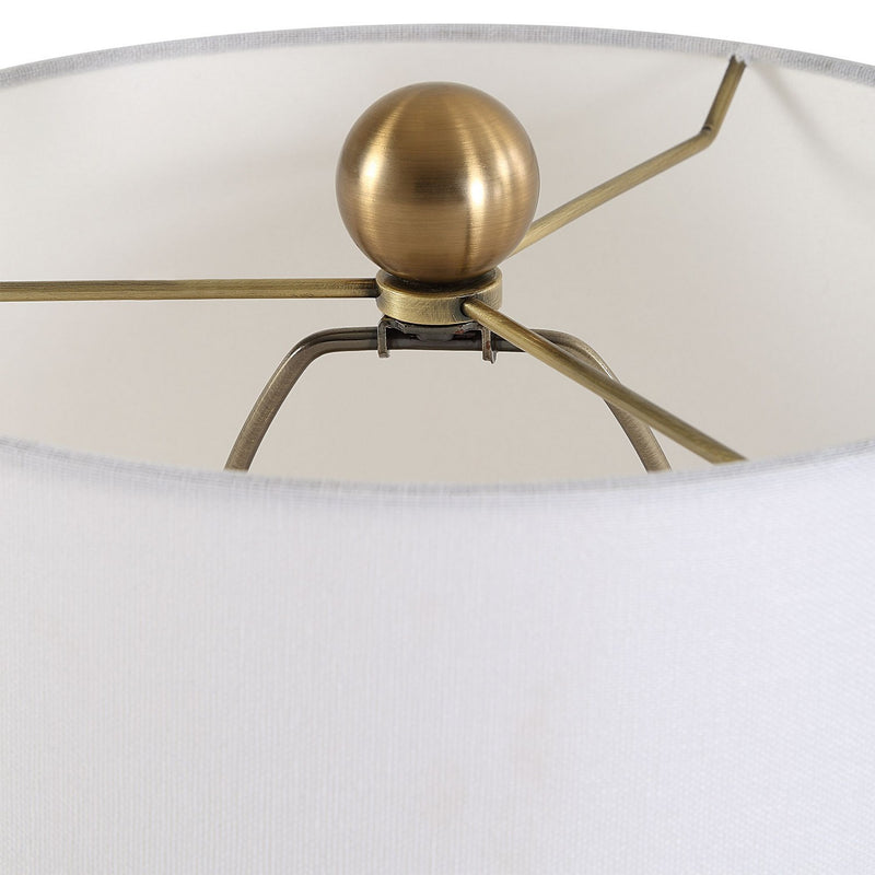 Uttermost 30431-1 One Light Buffet Lamp, Brushed Antique Brass