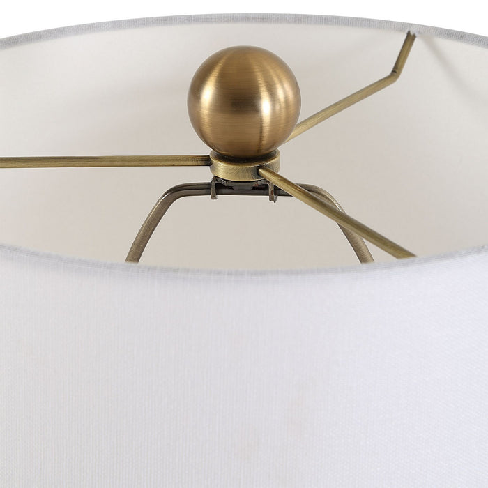 Uttermost 30431-1 One Light Buffet Lamp, Brushed Antique Brass