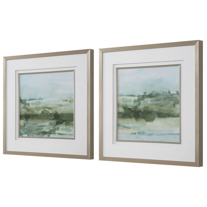 Uttermost 32356 Landscape Prints Set/2, Brushed Champagne Gold