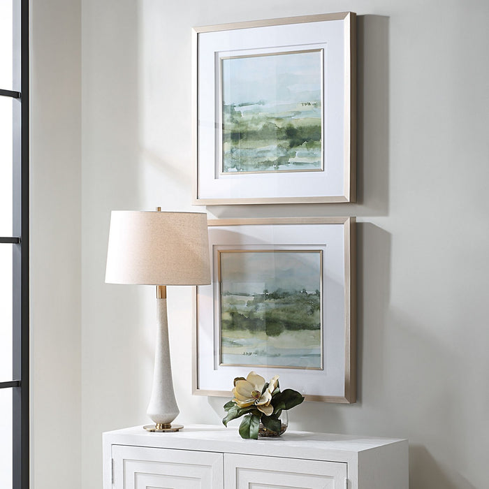 Uttermost 32356 Landscape Prints Set/2, Brushed Champagne Gold