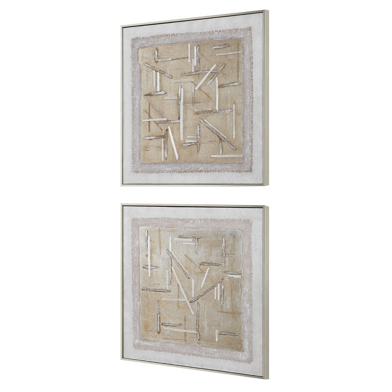 Uttermost 32357 Canvases Set/2, Brushed Champagne Gold