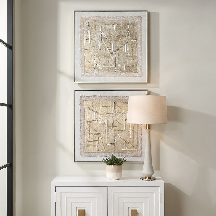 Uttermost 32357 Canvases Set/2, Brushed Champagne Gold