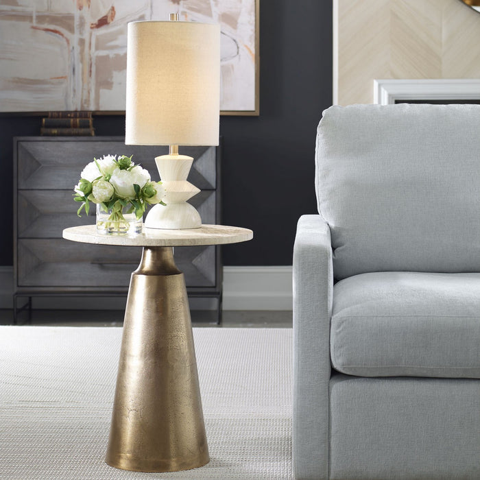 Uttermost 50026 Accent Table, Antique Brass