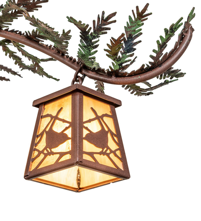 Meyda Tiffany 269042 Eight Light Chandelier, Rust & Green Branches