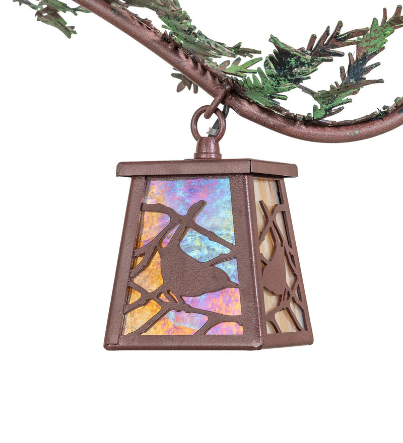 Meyda Tiffany 269042 Eight Light Chandelier, Rust & Green Branches