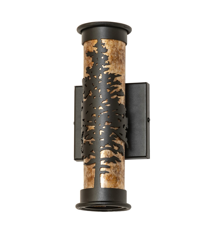 Meyda Tiffany 270090 Two Light Wall Sconce, Textured Black