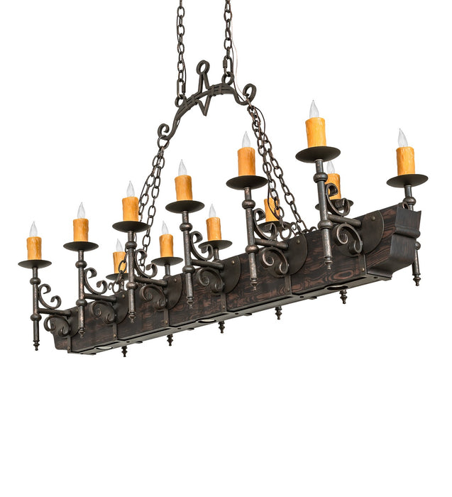 Meyda Tiffany 273537 15 Light Chandelier, Gilded Tobacco / Wood Grain