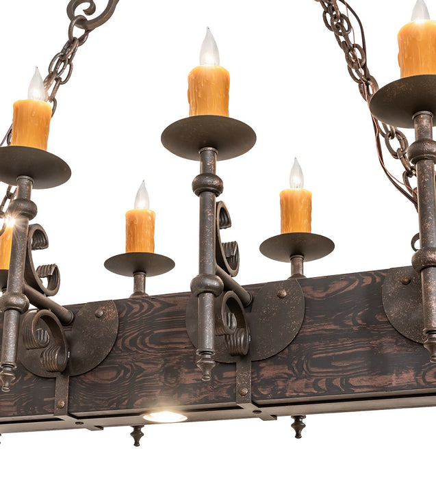 Meyda Tiffany 273537 15 Light Chandelier, Gilded Tobacco / Wood Grain