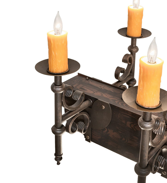 Meyda Tiffany 273537 15 Light Chandelier, Gilded Tobacco / Wood Grain