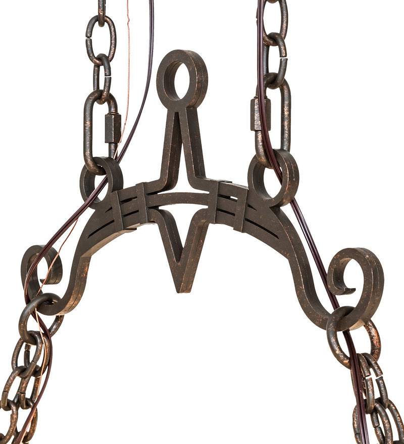 Meyda Tiffany 273537 15 Light Chandelier, Gilded Tobacco / Wood Grain