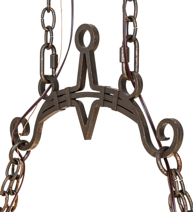 Meyda Tiffany 273537 15 Light Chandelier, Gilded Tobacco / Wood Grain