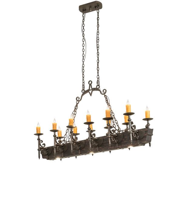 Meyda Tiffany 273537 15 Light Chandelier, Gilded Tobacco / Wood Grain