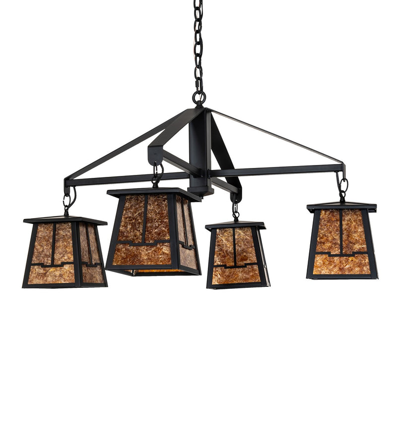 Meyda Tiffany 275597 Four Light Chandelier, Flat Black