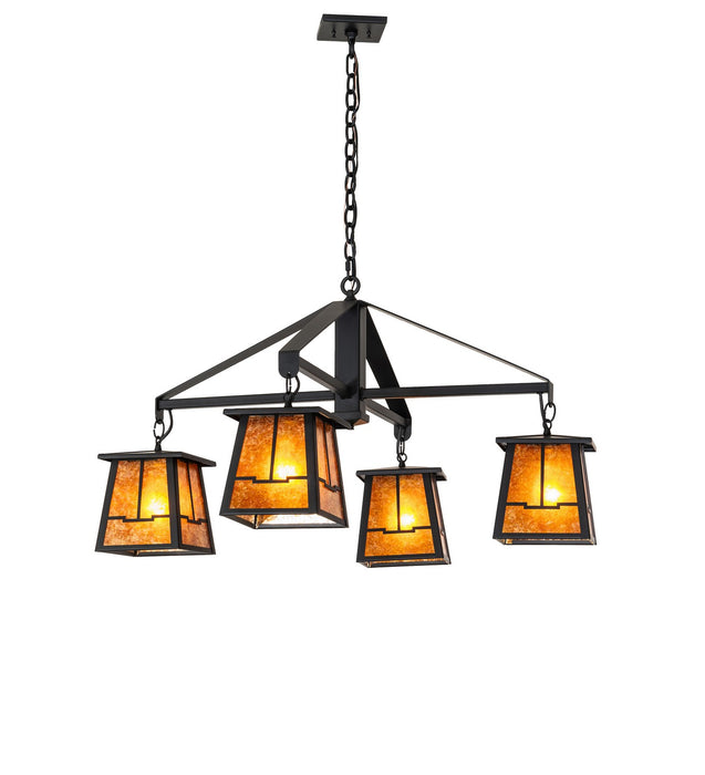 Meyda Tiffany 275597 Four Light Chandelier, Flat Black