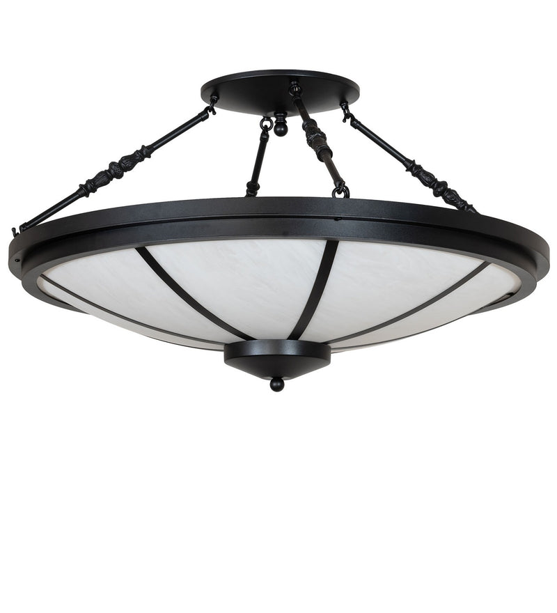 Meyda Tiffany 275806 Six Light Semi-Flushmount, Textured Black