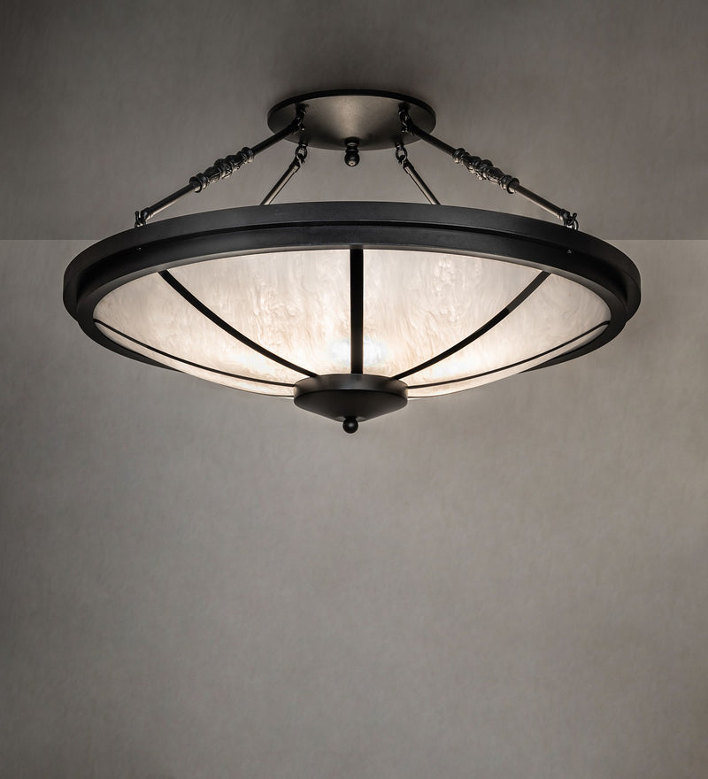 Meyda Tiffany 275806 Six Light Semi-Flushmount, Textured Black