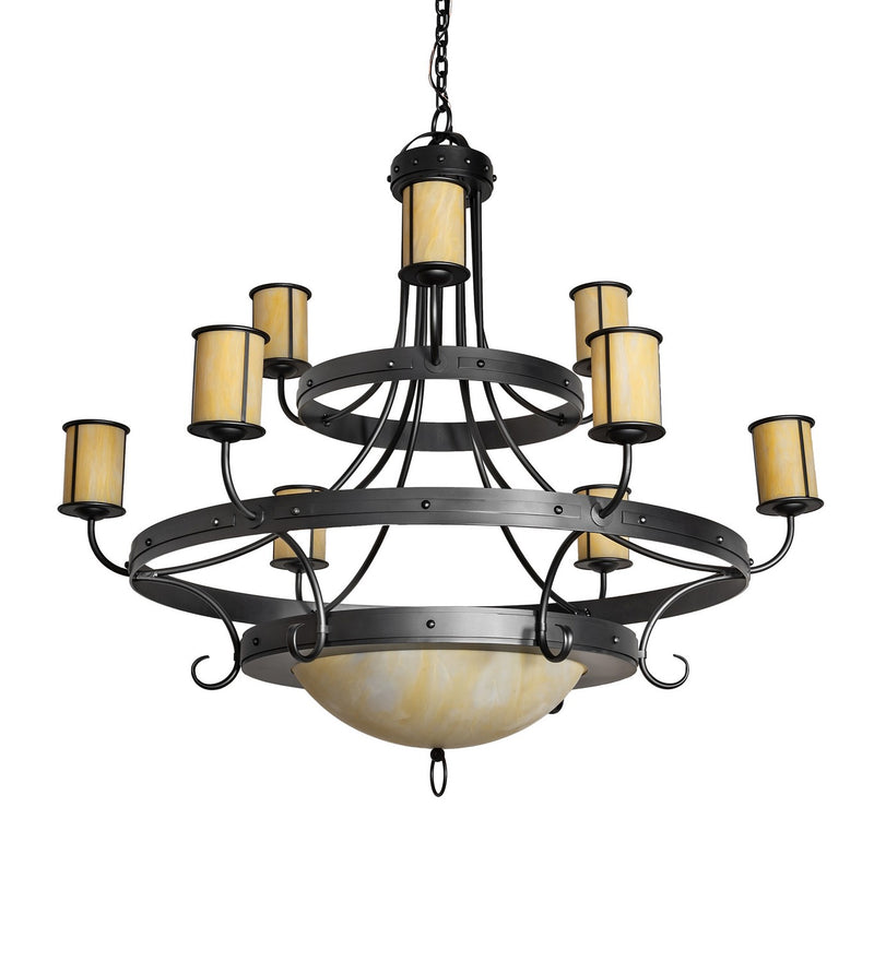 Meyda Tiffany 276196 12 Light Chandelier, Wrought Iron